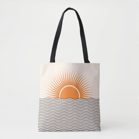 Abstracte zonsondergang: geometrische boho decor. tote bag (Voorkant)