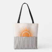 Abstracte zonsondergang: geometrische boho decor. tote bag (Achterkant)