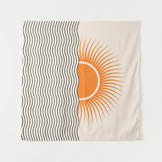 Abstracte zonsondergang: geometrische boho decor. wandkleed (Voorkant (horizontaal))