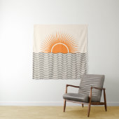 Abstracte zonsondergang: geometrische boho decor. wandkleed (In situ)