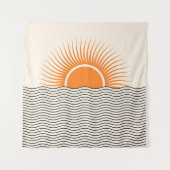 Abstracte zonsondergang: geometrische boho decor. wandkleed (Voorkant)