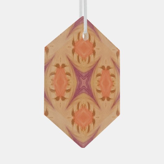 Abstracte zonsondergang glas ornament (Voorkant Rechts)