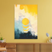 Abstracte Zonsondergang – Gouden Rust Over Horizon Canvas Afdruk (Insitu (Woonkamer))