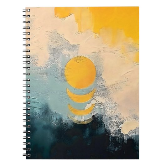 Abstracte Zonsondergang – Gouden Rust Over Horizon Notitieboek (Voorkant)