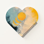 Abstracte Zonsondergang – Gouden Rust Over Horizon Notitieboek (Achterkant)