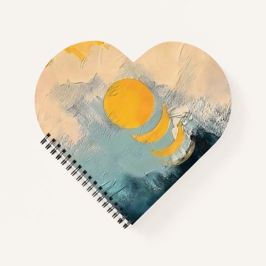 Abstracte Zonsondergang – Gouden Rust Over Horizon Notitieboek (Voorkant)