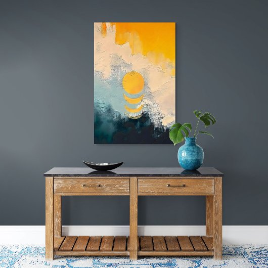 Abstracte Zonsondergang – Gouden Rust Over Horizon Poster