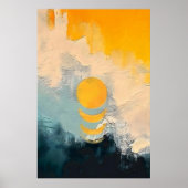 Abstracte Zonsondergang – Gouden Rust Over Horizon Poster (Voorkant)