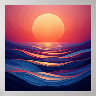 Abstracte Zonsondergang Gradiënt Horizonten 🌅 Poster