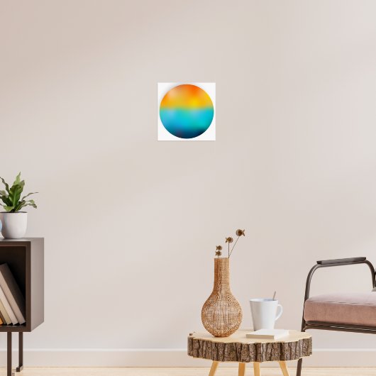 Abstracte Zonsondergang Horizon Cirkel Poster (Woonkamer 3)