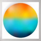 Abstracte Zonsondergang Horizon Cirkel Poster (Voorkant)