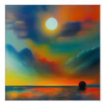 Abstracte zonsondergang in de haven