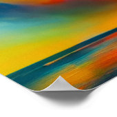 Abstracte zonsondergang in de haven poster (Hoek)