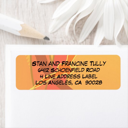 Abstracte Zonsondergang Kleuren Etiket (Insitu)