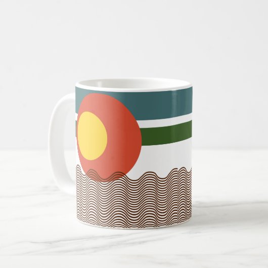 Abstracte zonsondergang koffiemok (Voorkant links)