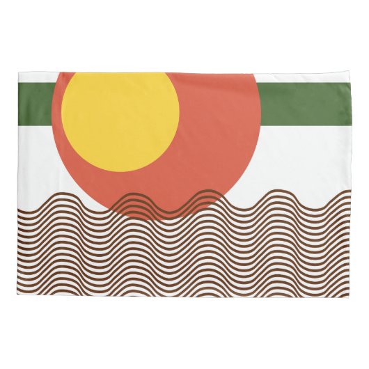 Abstracte zonsondergang kussensloop (Achterkant)