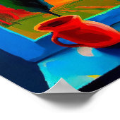 Abstracte Zonsondergang Landschapsschilderij, Abst Poster (Hoek)