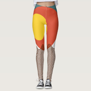 Abstracte zonsondergang leggings