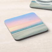 Abstracte zonsondergang op het strand in Den Haag Bier Onderzetter (Linkerzijde)