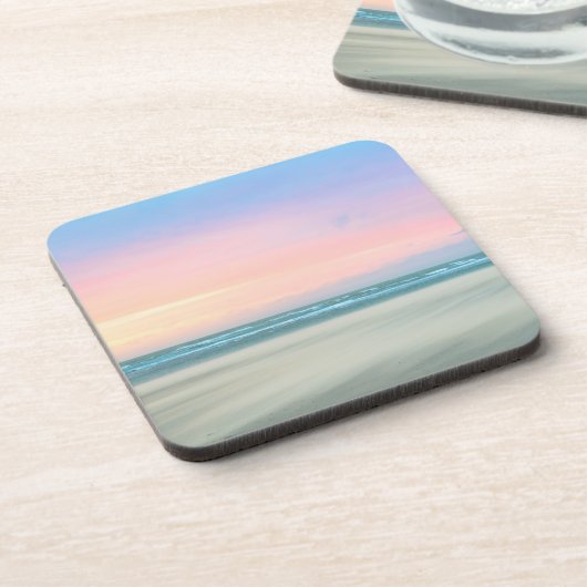 Abstracte zonsondergang op het strand in Den Haag Bier Onderzetter (Linkerzijde)
