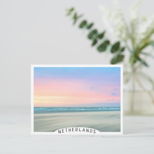 Abstracte zonsondergang op het strand in Den Haag Briefkaart (Staand voorkant)