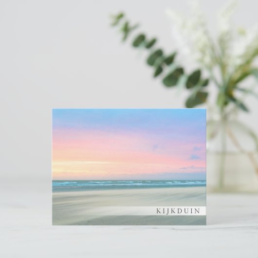 Abstracte zonsondergang op het strand in Den Haag Briefkaart (Staand voorkant)