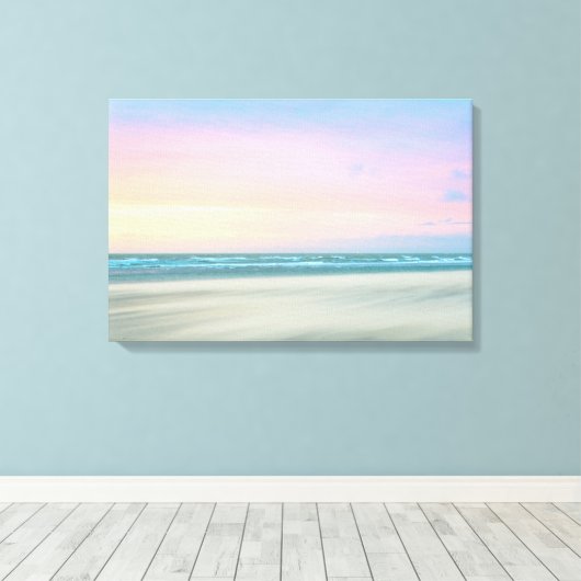 Abstracte zonsondergang op het strand in Den Haag Canvas Afdruk (Insitu (Houten vloer))