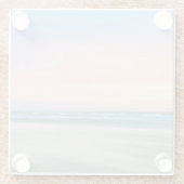 Abstracte zonsondergang op het strand in Den Haag Glazen Onderzetter (Achterkant)