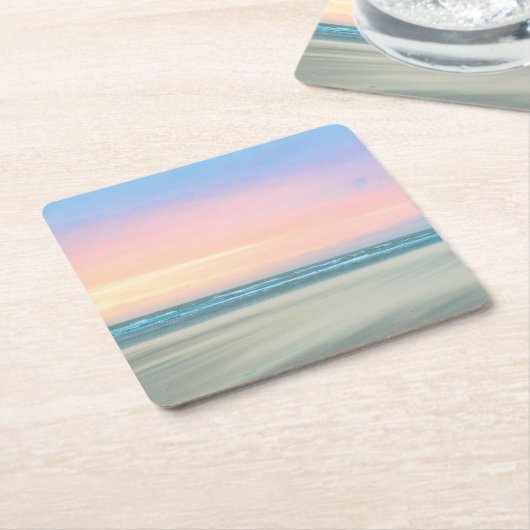 Abstracte zonsondergang op het strand in Den Haag Kartonnen Onderzetters (Schuin)