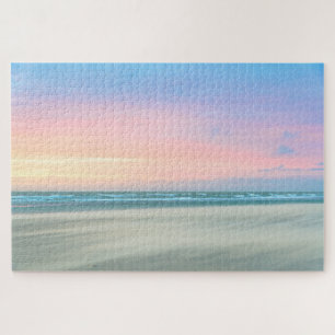 Abstracte zonsondergang op het strand in Den Haag Legpuzzel