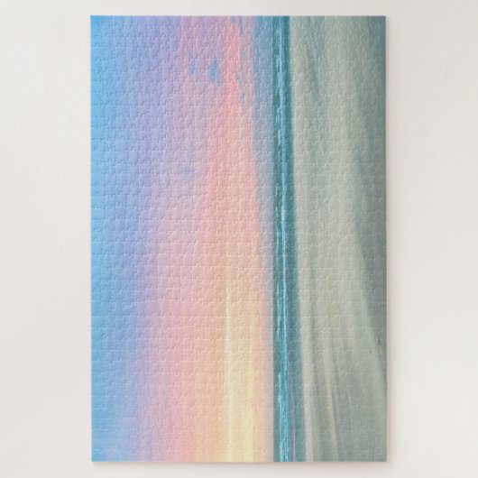 Abstracte zonsondergang op het strand in Den Haag Legpuzzel (Verticaal)