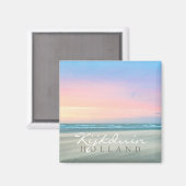 Abstracte zonsondergang op het strand in Den Haag Magneet (Voorkant / Achterkant)