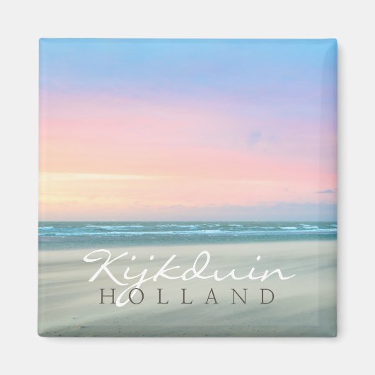Abstracte zonsondergang op het strand in Den Haag Magneet (Voorkant)