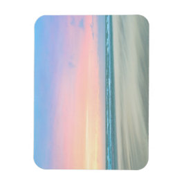 Abstracte zonsondergang op het strand in Den Haag Magneet