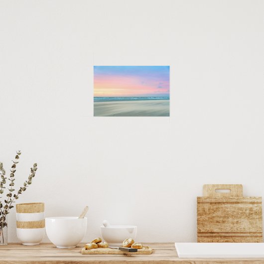 Abstracte zonsondergang op het strand in Den Haag Poster (Keuken)