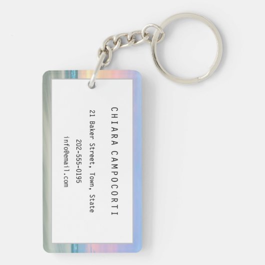 Abstracte zonsondergang op het strand in Den Haag Sleutelhanger (achterkant)