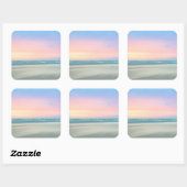 Abstracte zonsondergang op het strand in Den Haag Vierkante Sticker (Vel)