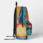 Abstracte zonsondergang op het veld bedrukte rugzak (Links)