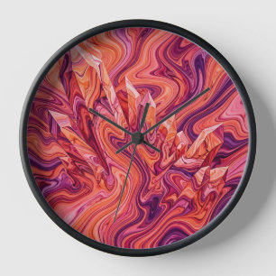 Abstracte Zonsondergang Oranje Kristalcluster Kuns