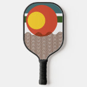 Abstracte zonsondergang pickleball paddle (Achterkant)