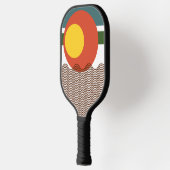 Abstracte zonsondergang pickleball paddle (Links)