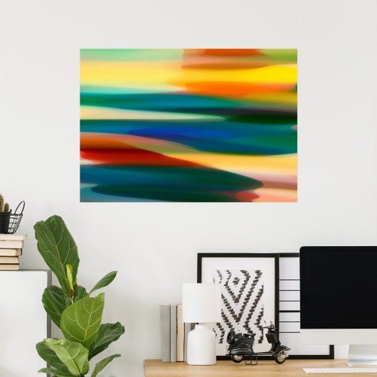 Abstracte zonsondergang poster (Thuiskantoor)