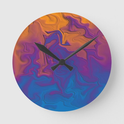 Abstracte Zonsondergang Ronde Klok (Voorkant)