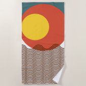 Abstracte zonsondergang strandlaken (Voorkant)