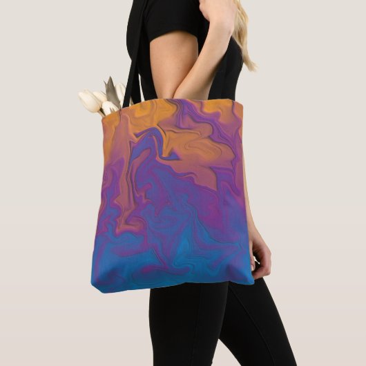 Abstracte zonsondergang tote bag (Dichtbij)