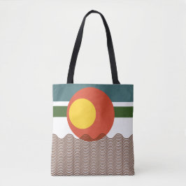 Abstracte zonsondergang tote bag