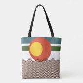 Abstracte zonsondergang tote bag (Achterkant)