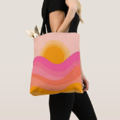 Abstracte Zonsondergang Tote Tas | Pastelgolf (Dichtbij)
