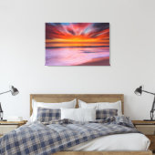 Abstracte zonsondergang van Tamarack Beach Canvas Afdruk (Insitu (Slaapkamer))