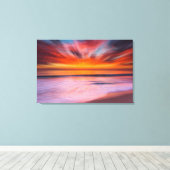 Abstracte zonsondergang van Tamarack Beach Canvas Afdruk (Insitu (Houten vloer))